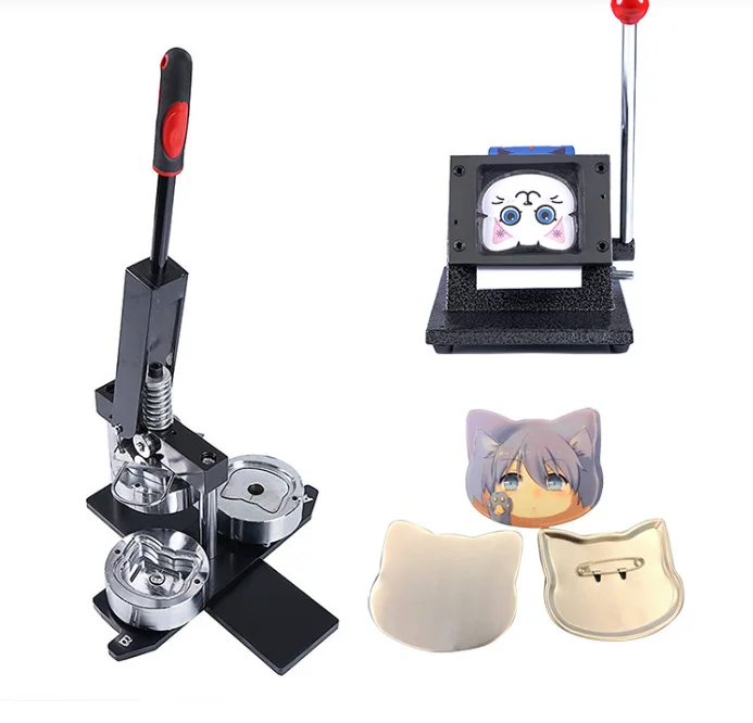 Automatic Square Button Badge Making Machine Stainless Magnetic Photo Pin New Condition Metal Material