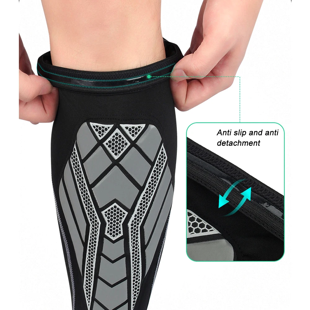 1 Pcs Calf Compression Sleeves with EVA Pad - Leg Sleeve and Shin Splints Support for Leg Cramp Relief, Varicose Veins, Running