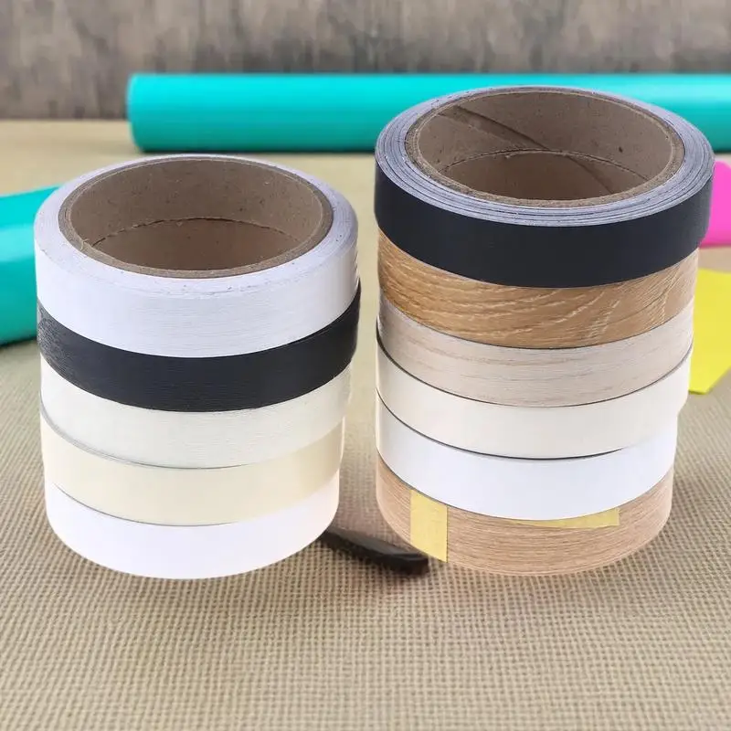 10mx2cm Glossy PVC Edge Band with Pre-attached Glue for Wood Furniture, Kitchen, Wardrobe and Desk Finishing