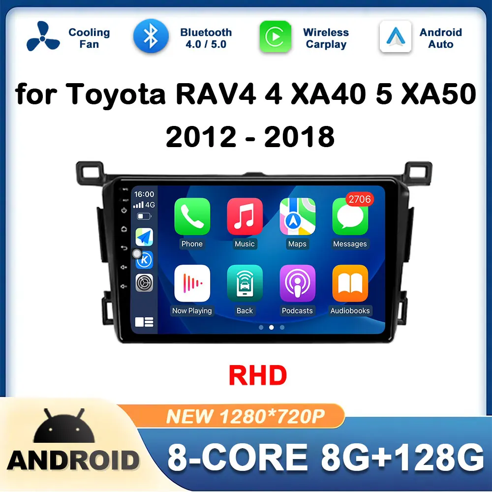 

Wireless Carplay Touch Screen for Toyota RAV4 4 XA40 5 XA50 2012 - 2018 RHD Car Video Multimedia Player GPS Navi WiFi DSP Stereo