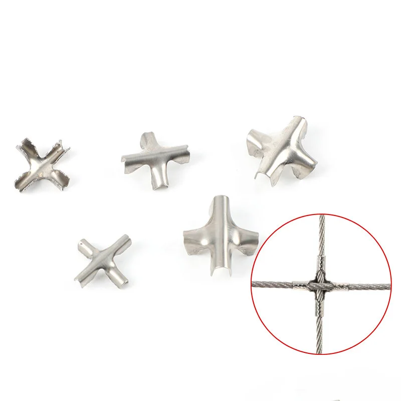 304 Stainless Steel Invisible Anti-theft Network Cross Clip Buckle Protective Mesh Window Fence for 1.8/2/2.5/3/4mm Wire Cable