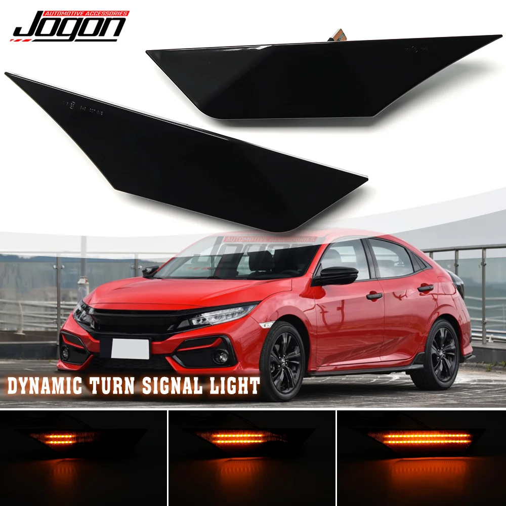 2 Pcs Dynamic Side Marker Light Sequential Lamp Blinker For Honda Civic 10th Turn Signal Lights 2016 2017 2018 2019 2020