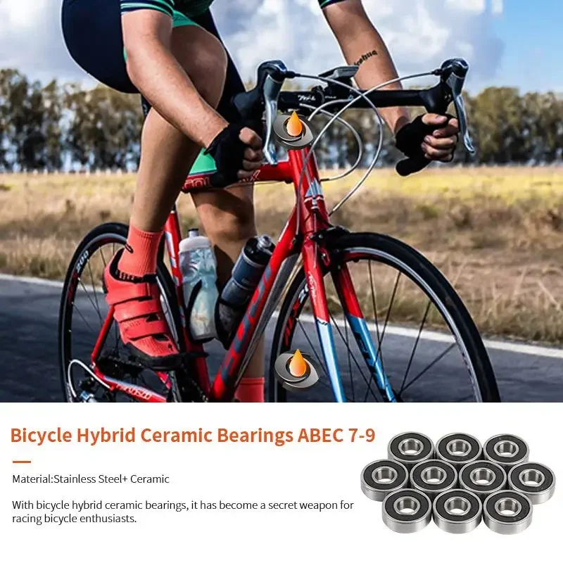 1Pcs S6902 2RS CB ABEC-9 15x28x7 mm Stainless Steel Hybrid Ceramic  Bearing  S6902 Bicycle bearings