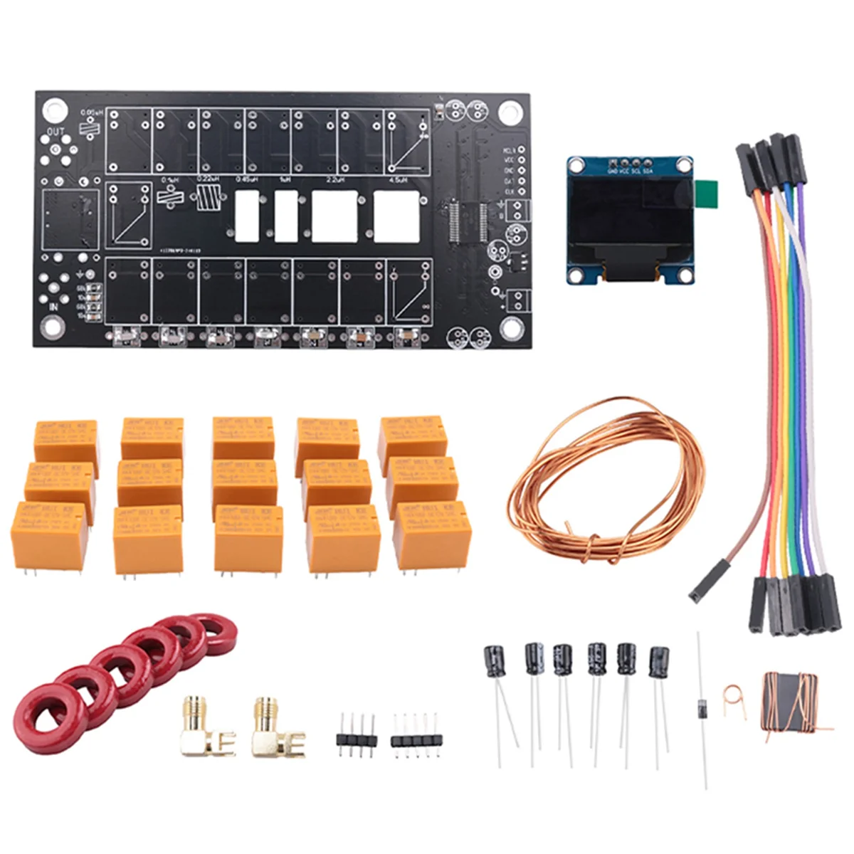 Mini ATU-100 Antenna Tuner 1.8-50MHz Automatic Antenna Tuner +OLED Firmware Programmed Amplifier Receiver DIY Kit