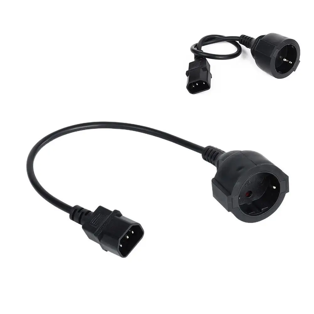 C14 to EU Socket Power Adapter Cable Male to European Female Short Extension Cord Pure Copper Cable for UPS PDU Server Rack