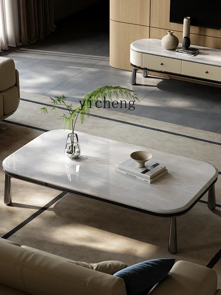 Marble Coffee Table TV Cabinet Combination Simple Modern Household Living Room Coffee Table