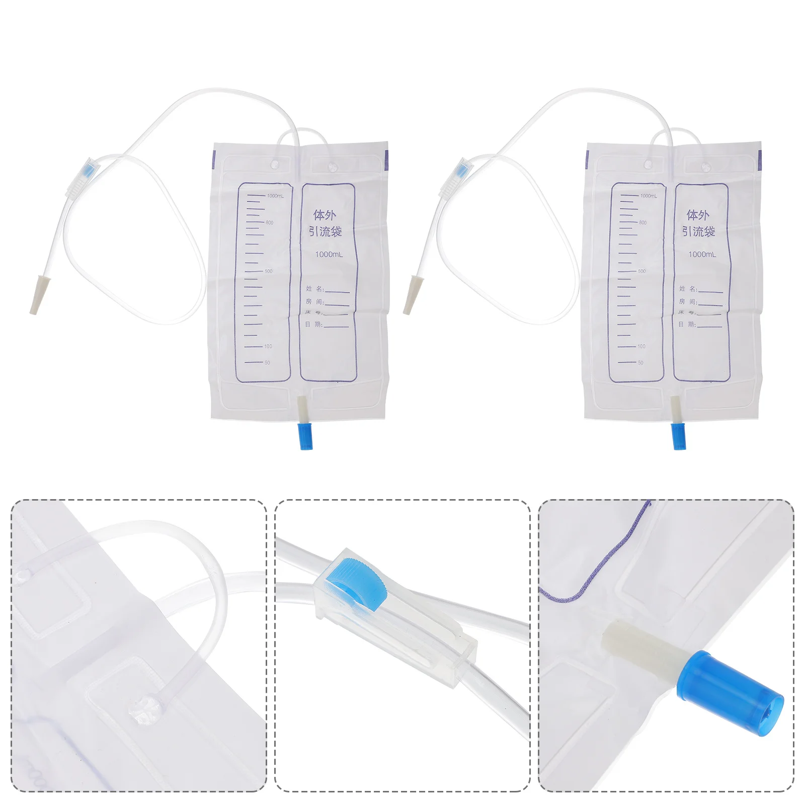 4 قطعة كيس البول القابل للتصرف مكافحة ارتجاعي تصميم المحمولة بولي كلوريد الفينيل الصرف حقيبة تجميع لمرضى سلس البول لوازم الصحة