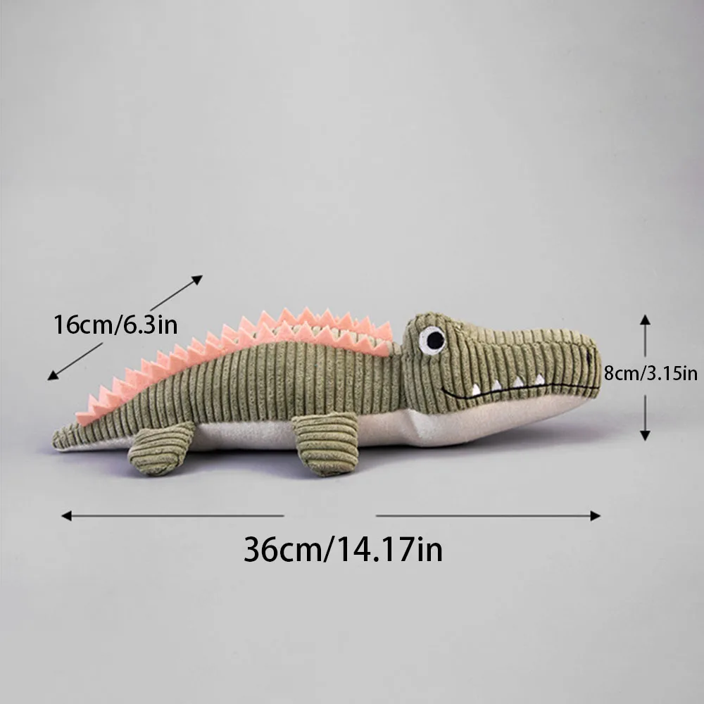 Realistic Crocodile Plush Dog Toy - Squeaky Chew Toy for Puppies, Bite-Resistant Molar Teeth Cleaning, Interactive Pet Toy view 5