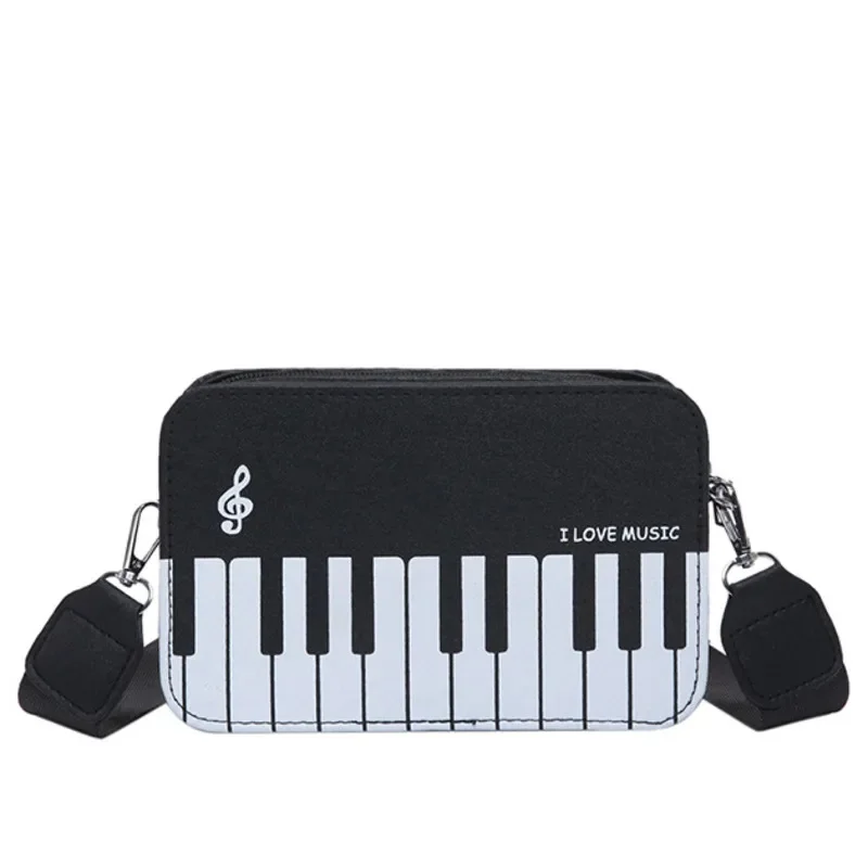 Funny Backpacks Piano Note Contrasting Colors Fashionable Girl Sweet Personal Diagonal Cross Shoulder Bag Small Square Bag New
