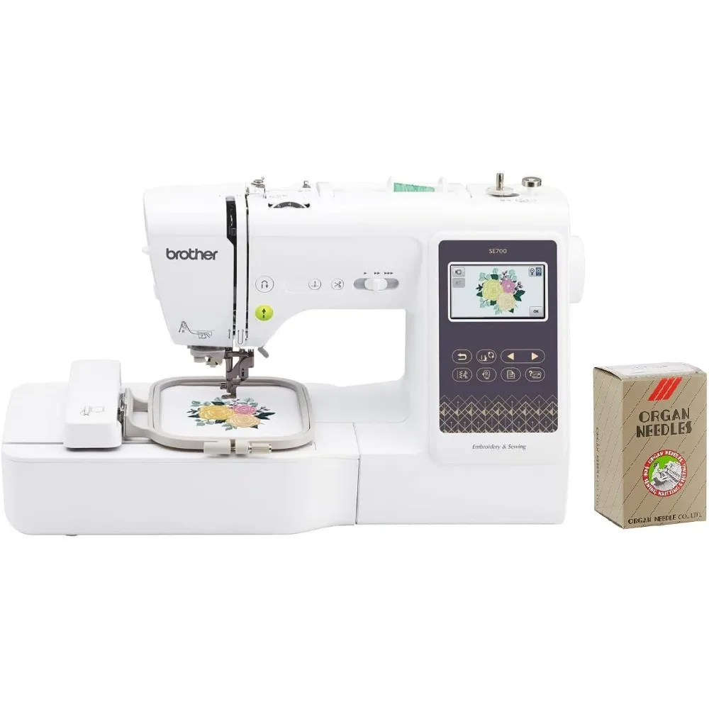 SE700 Sewing and Embroidery Machine, and SAEMB7511 100-Piece 75/11 Embroidery Needles White USA