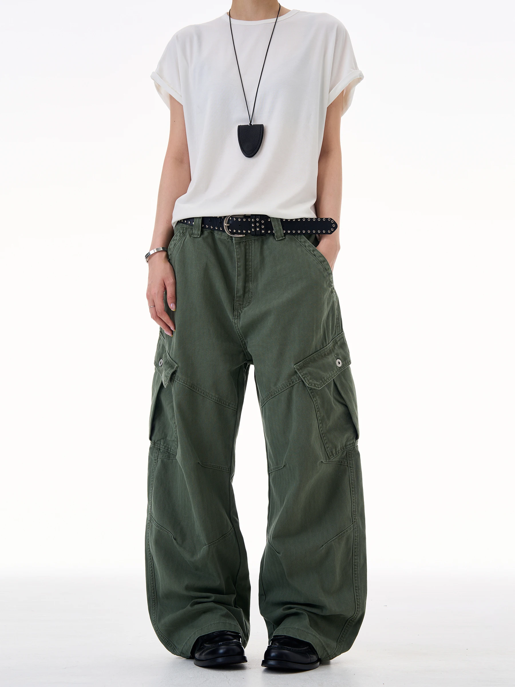 

American Sle Casual Pants Loose Fit Multi-ket Workwear Knife ape Design Men's And Women's Loose Silhouette