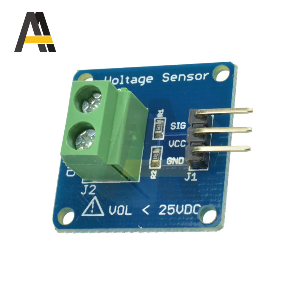 High Accuracy DC Voltage Sensor Module 25V Voltage Detector Voltage Divider Detect Module Compatible for Arduino