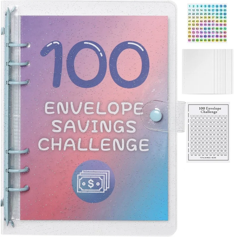 

100 Envelope Money Savings Challenge Binder, Expense Budget Sheet For Budgeting And Saving Money, Budget Binder Easy To Use