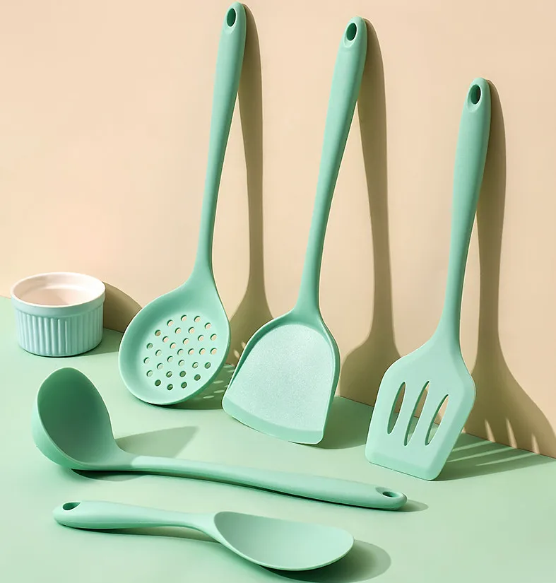 Cookware Tool Set 5 Pieces Silicone Kitchen Utensil Set Non-Stick Cookware Cooking Tools Spatula Pot Shovel Silicone Spatula