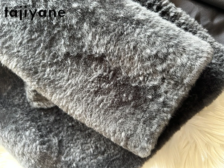 100% Naturalna Wełna Lagonowa Skóra Owcza Dwustronny Płaszcz z Futra Damski Luksusowy Szary Czarny Prawdziwe Futro Kurtka Damska Zimowe Ubrania 2025 шуба
