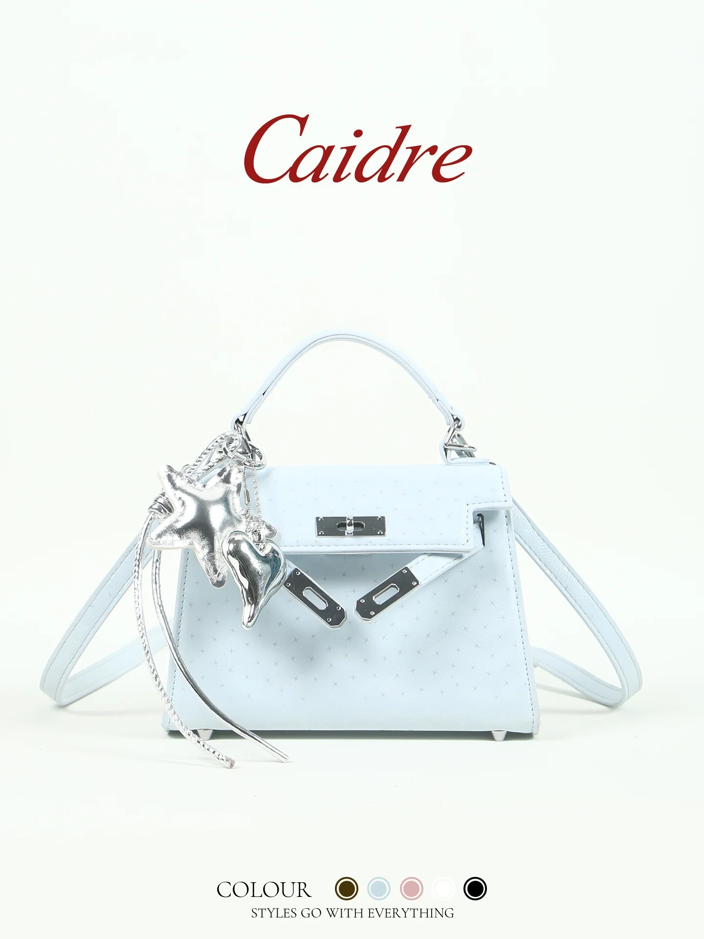 

Caidre Polka Dot Star Print Work Bag Women's Shoulder Handbag Small 2026 New Spring Fashion Square Bag Soft PU Leather