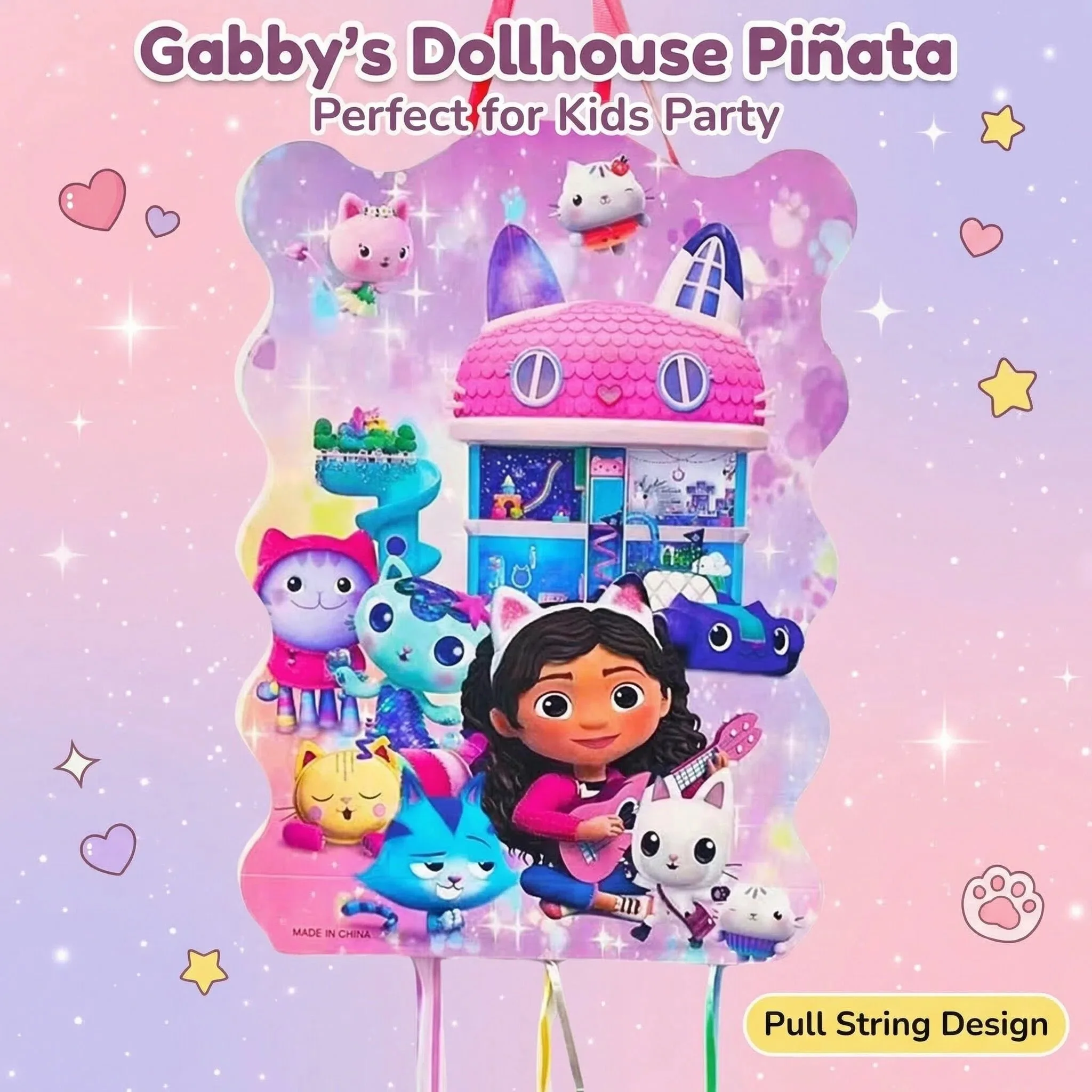 1 Pieza Piñata de la Fiesta de Gabby Dollhouse Cats, Decoración para Niñas, Recuerdos para Fiestas de Cumpleaños, Decoración para Eventos