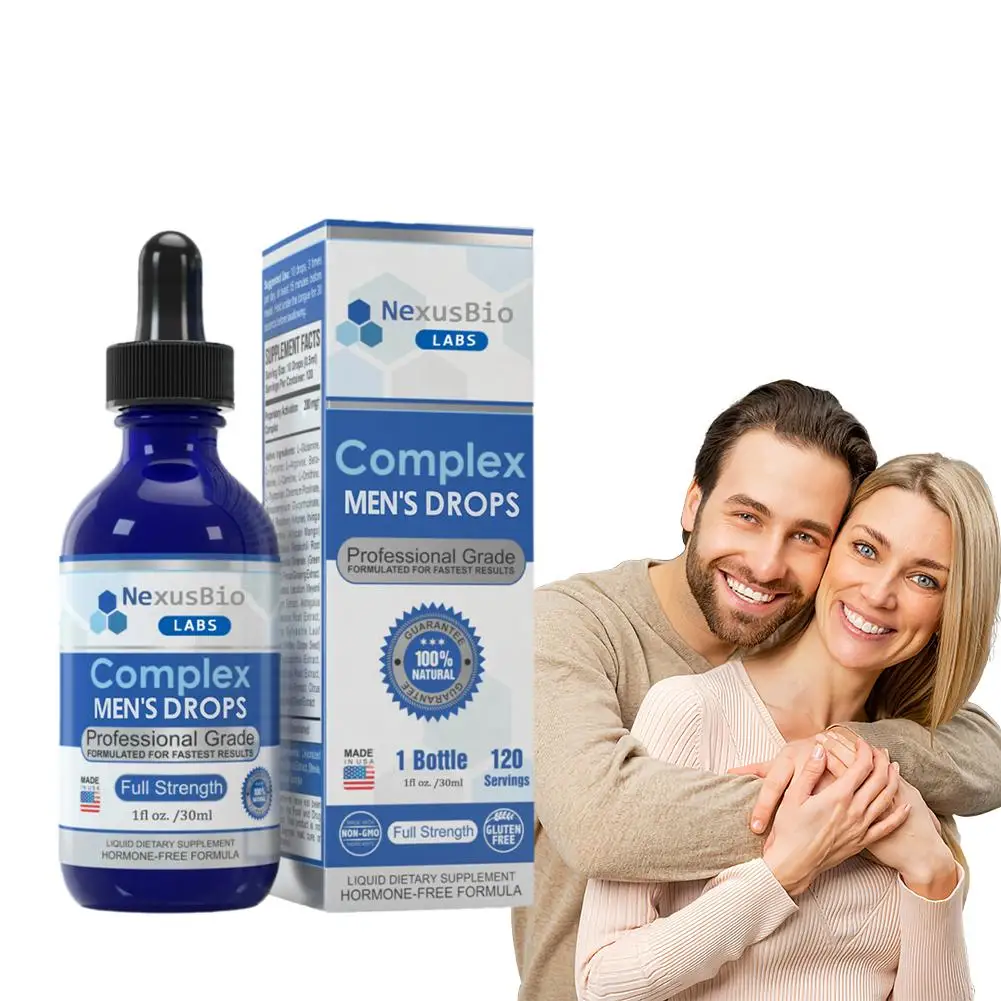 30ml NexusBio Labs Complex Gotas para hombres, Gota de nutrición para el crecimiento masculino, Gotas de dirección azul, Aceite de Masaje para hombres