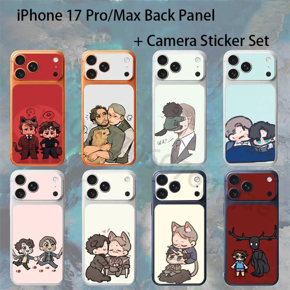 

Защитная пленка-наклейка H-HannibalS и Will Chibi для задней крышки аккумулятора iPhone 17 Pro/Pro Max с наклейкой для камеры
