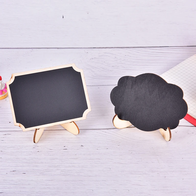 Mini Wooden Message Chalkboard, Small Notice Blackboard, Message Blackboard Stand, 6 Estilos