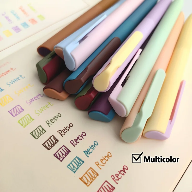 

6pcs Colored Gel Pens Set, 0.5mm Fine Point, Quick-Drying,for Journaling,Drawing,Note-taking,Office Accessories, Back To School