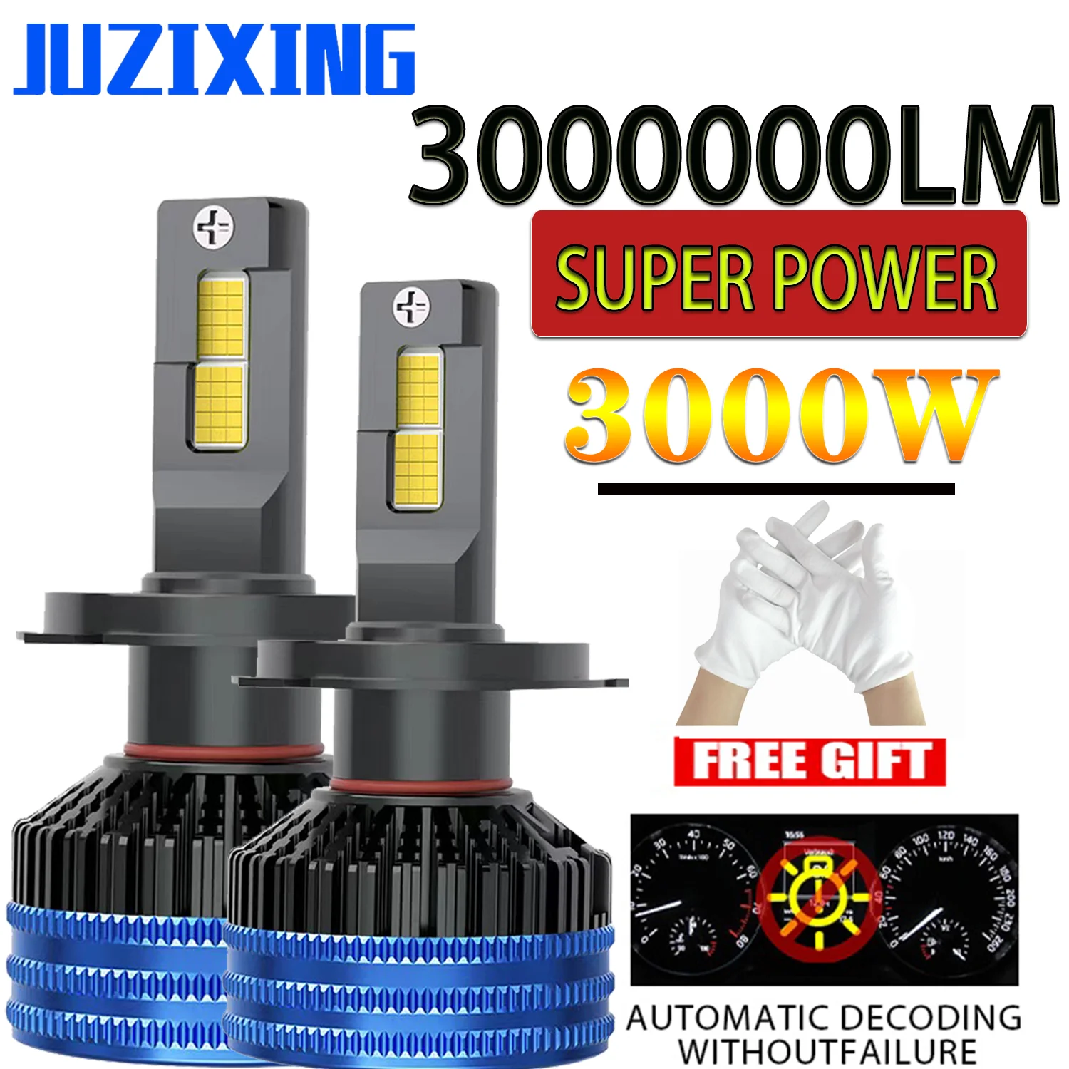 

JUZIXINGLED Headlights for Car Led Canbus High Power HeadLamp Canbus No Errors 12v 24v H7 Led H1 H9 9005 HB3 9006 HB4 Turbo Lamp