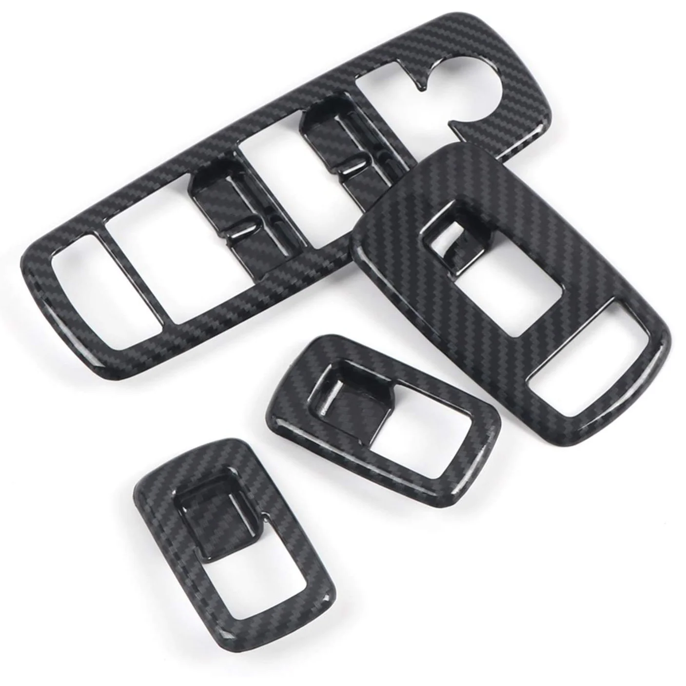 Car Carbon Fiber Window Lift Switch Panel Cover Trim Frame Sticker for Dodge Ram 1500 2019 2020 Accessories