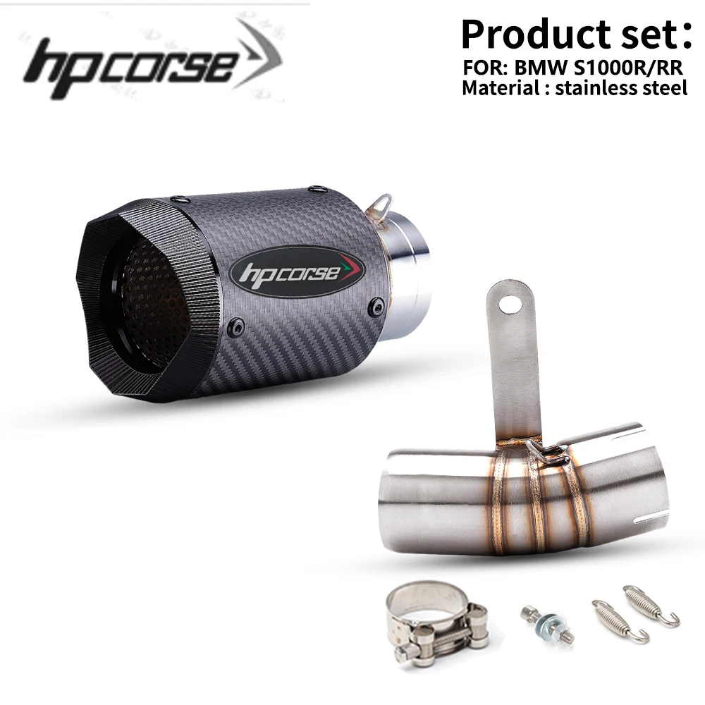 Sistema de escape para motocicleta Slip On Line para BMW S1000RR 2019-2023 S1000R 2021-2025, silenciador de acero inoxidable con interfaz de 60 mm