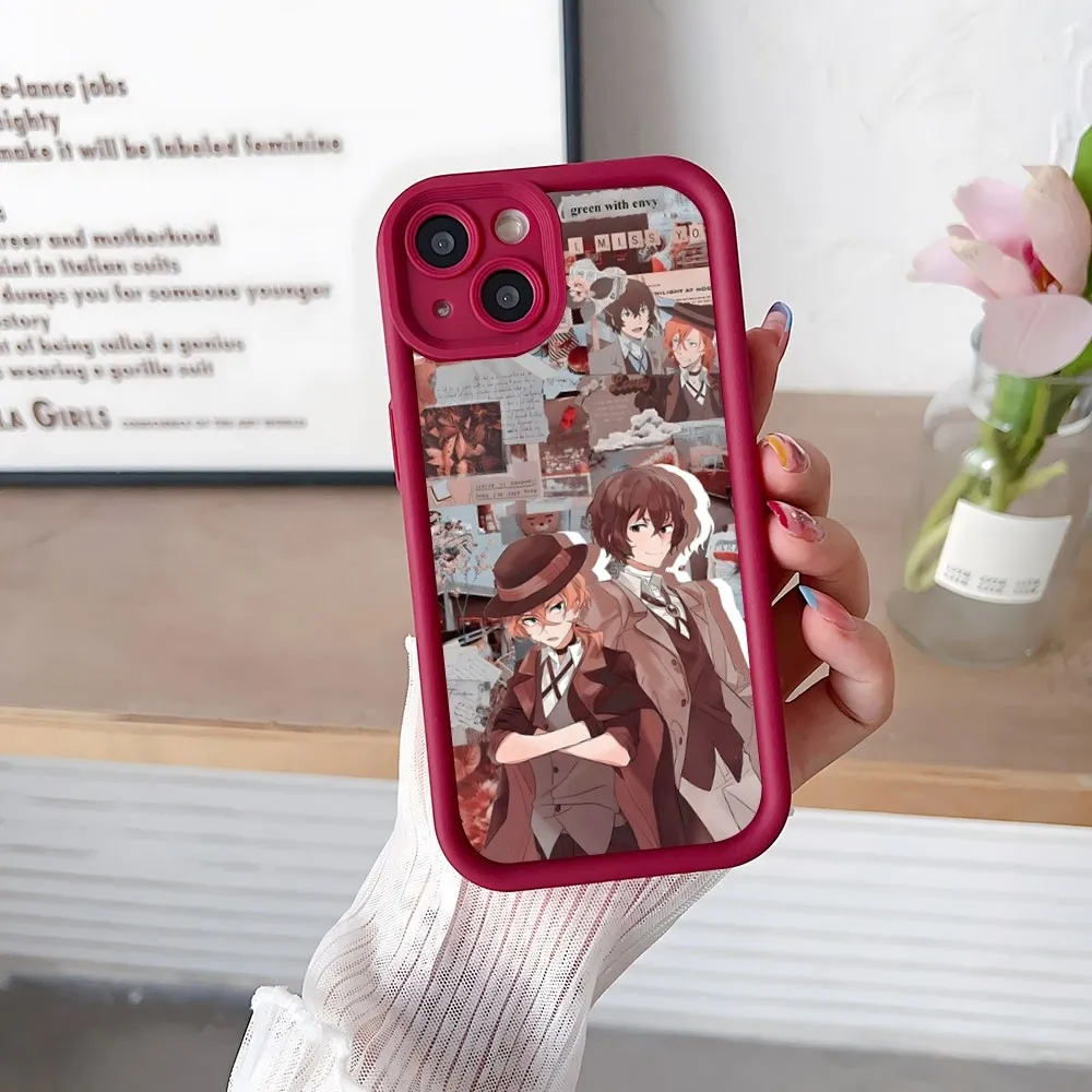 Bungo Stray Dogs Twin Dark Osamu Dazai Phone Case Simple Solid Color Matte Case For IPhone 15 14 13 12 11 Pro Max Plus Soft