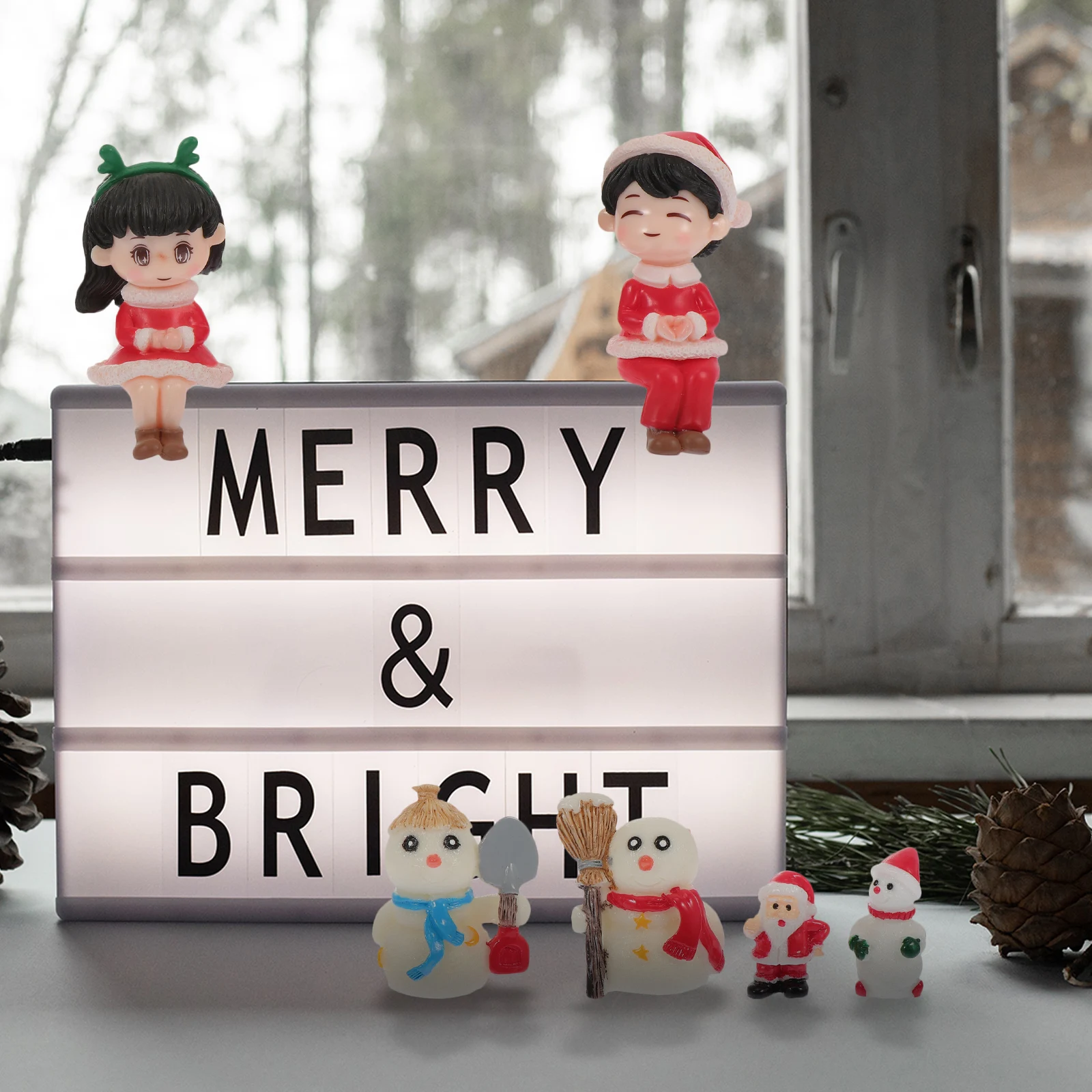 

6pcs Eco Bottle Figurines Resin Mini Landscape Decor For Home Office Xmas Diy Craft Desktop Ornament Garden Ornament