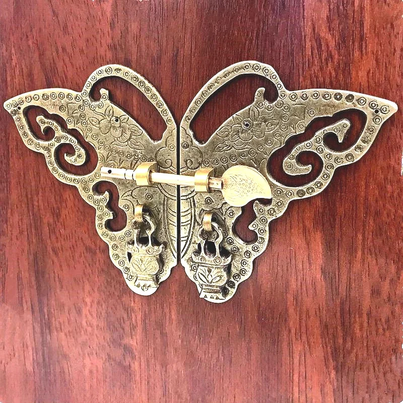 Vintage Brass Cabinet Door Handles Classic Butterfly Design Pulls for Wardrobe & Vintage Furniture Decorative Hardware