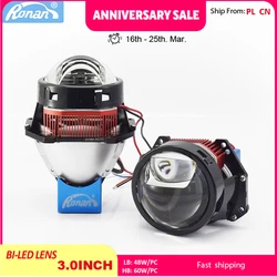 Ronan 3inch Matrix Auxiliary Hyperboloid Bi-LED Laser Projector Lens D19M 60W 5600LUX for 3R G5 Car Headlight Retrofit Upgrade