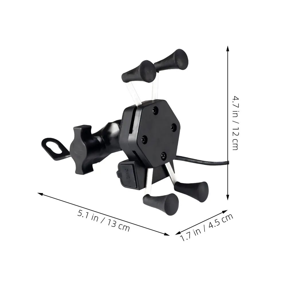 

Car Phone Holder Motorcycle Mount USB Charging Clip Ebike Abs Motorbike Bike Accessories Secure Grip Universal St Strong