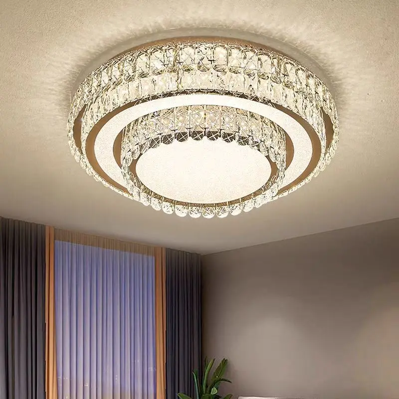 

Popular list of new master bedroom living room round light luxury crystal ceiling light luxury double-layer ceiling living room