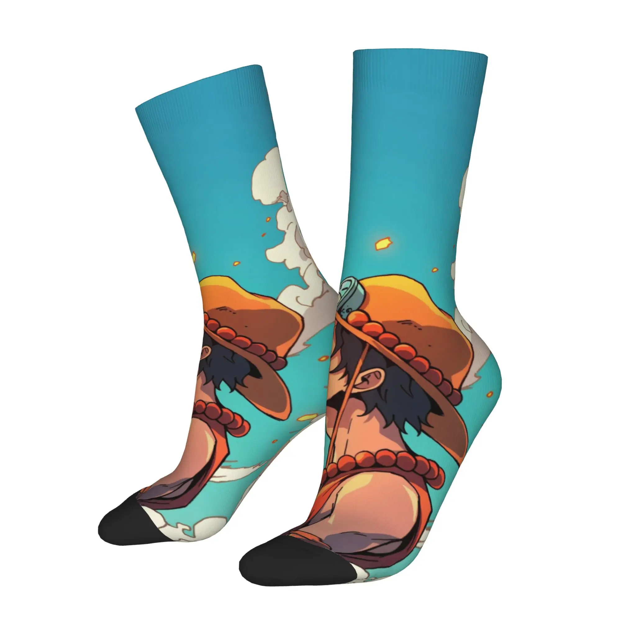 

1 Pair Funny Sock One Piece Gear 5 Luffy Harajuku Quality Pattern Printed Men Socks Novelty Men's Socks