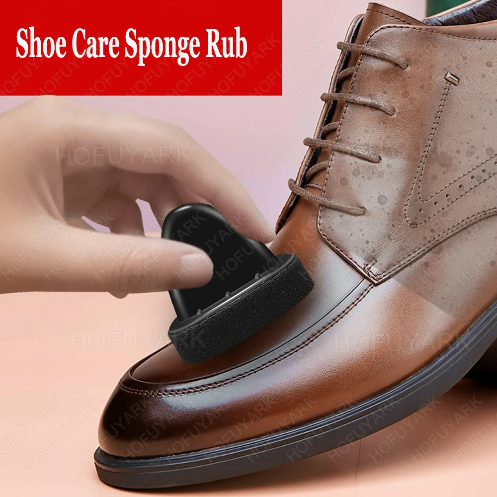 Leather Shoes Care Kit with Sponge Shoe Brush Shoe Cleaning Kit including Shoe Polish Cream for Leather Shoes Bags Maintenance