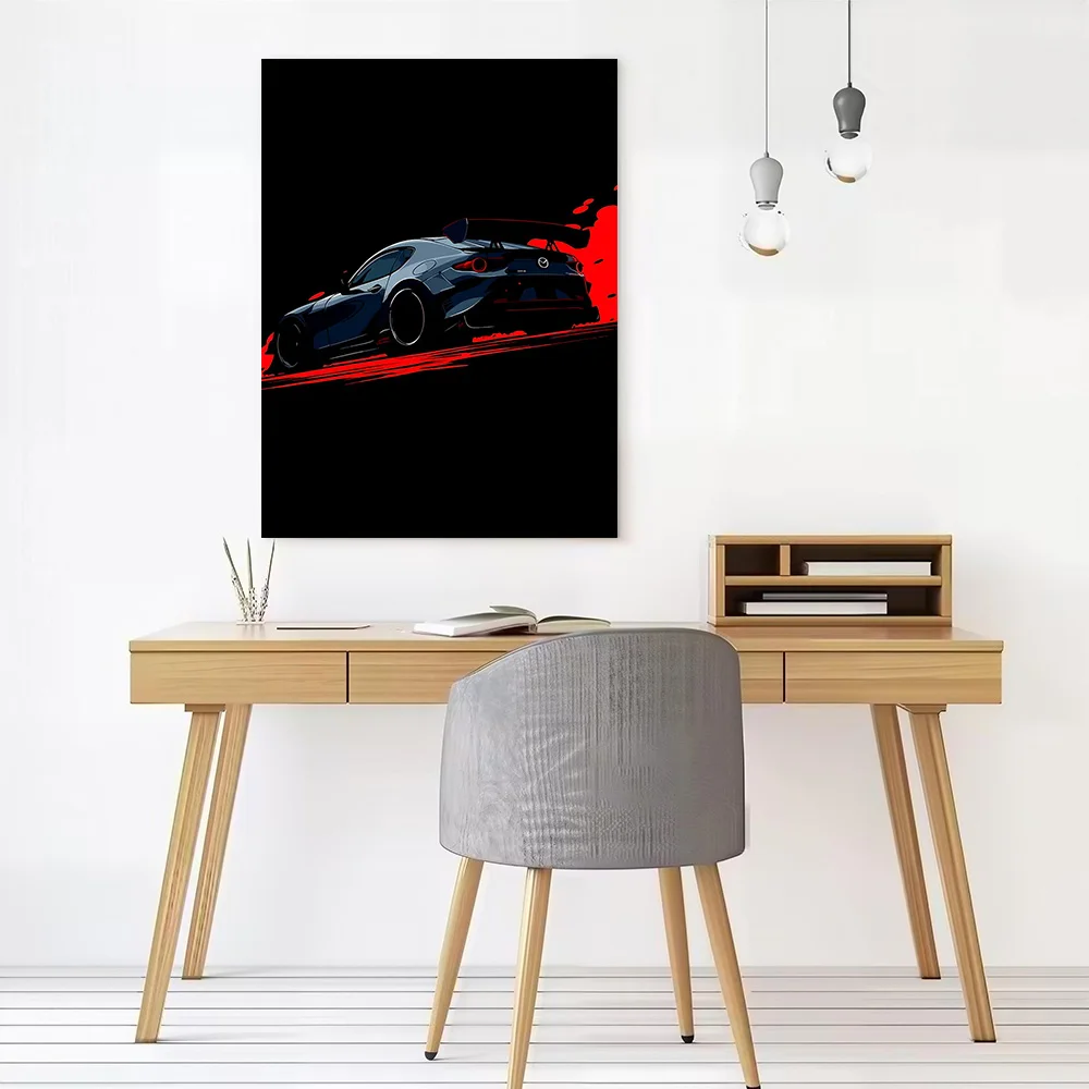 Sports Car RX-Vision GT Concept Canvas Poster Customizable Printed Canvas Painting Wall Art for Fans Room Decorating Interior