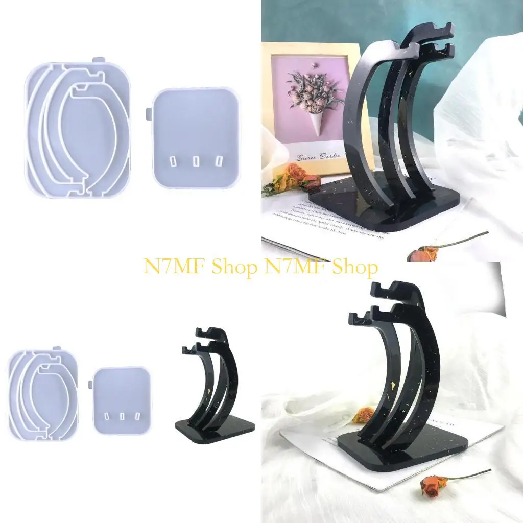 

N7MF 2PCS DISPER STAP Плесени, включая органайзер -ювелирные украшения для ключей, силиконовая плесень и квадратная основа