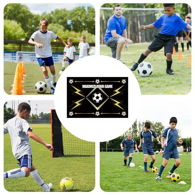 Sepak bola Footstep latihan tikar anti-selip latihan sepak bola Pace bola peralatan kontrol Silent sepak bola peralatan latihan untuk anak-anak