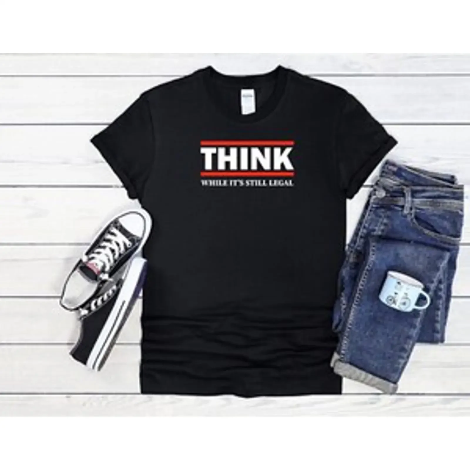 Think While It s Still Legal T Shirt Herren Damen Baseball 4193 vintage Washed graphic streetwear Stretched Stylish Breathable