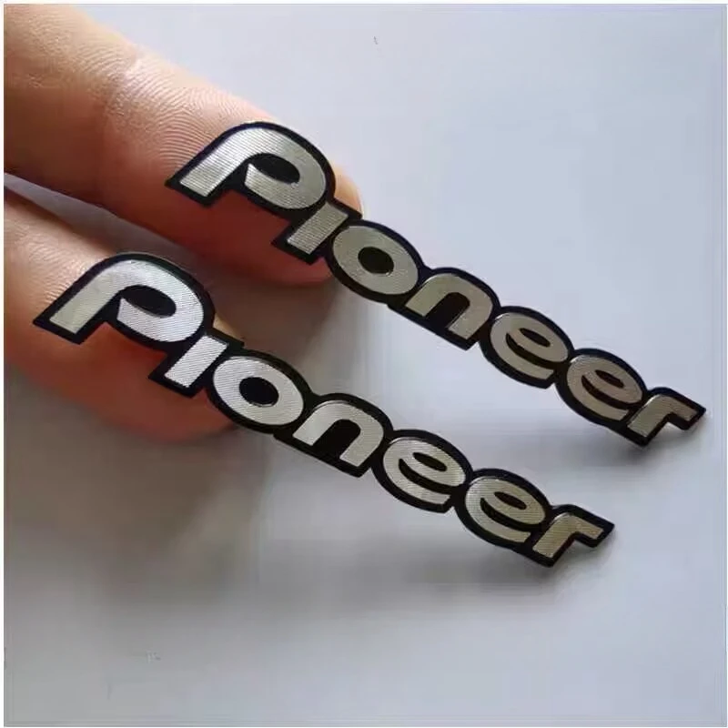 4pcs 20pcs 50pcs For Pioneer Speaker Audio Speaker 3D Aluminum Badge Emblem Stereo Sticker Accessories Size 55mmX10mm