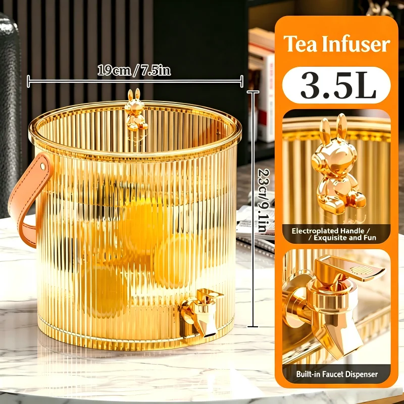 Cold Drink Dispenser - 3.5L Striped Cold Water Jug with