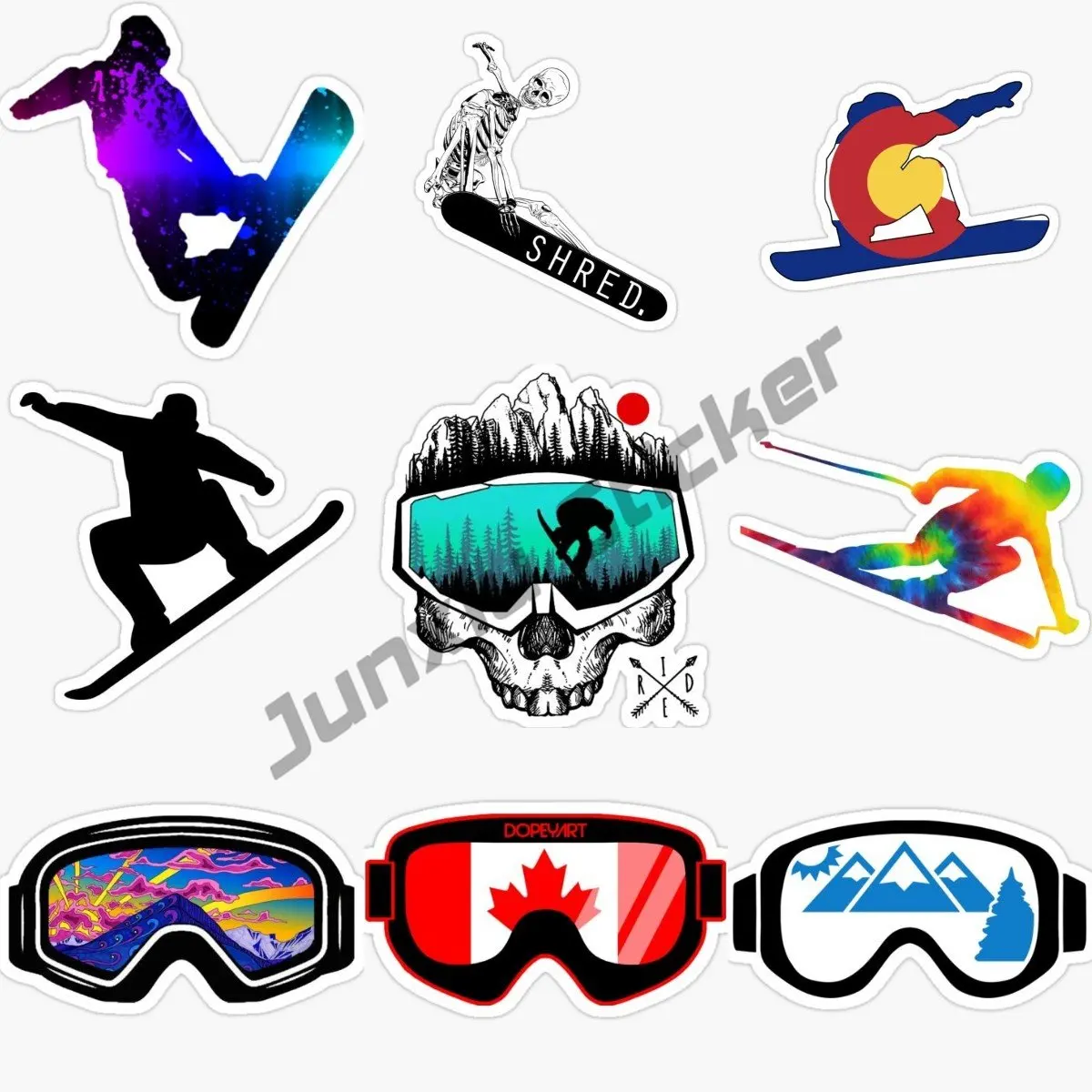 

Personalized decorative Snowboard reflective car decals, car bumper waterproof rear window vinyl die-cut no background sticker