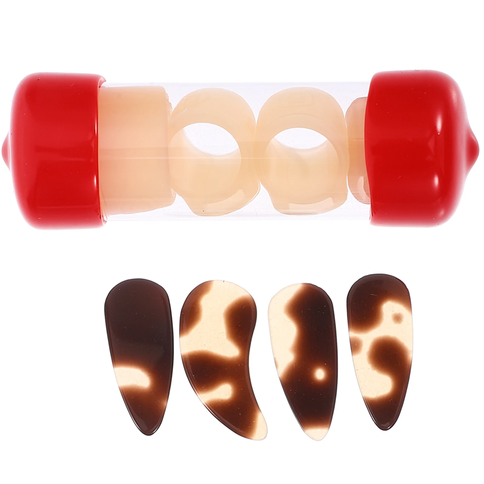 

8pcs Guzheng Nail Protectors Adjustable Silicone Finger Sleeves Reusable Non-Stick Comfortable Medium Right Hand No Tape Easy