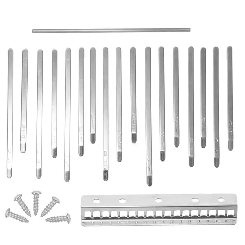 칼림바 피아노 브릿지 연주 키 17 톤 엄지 조각 스탬프 체중계 로고, 성인용 실버 금속