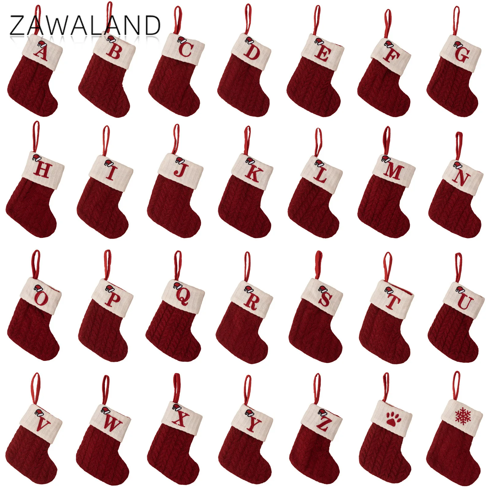 Christmas Decorations Red Knitted Socks Cosplay Costume Accessories Christmas Tree Hanging Embroidered Socks Family Party Gifts