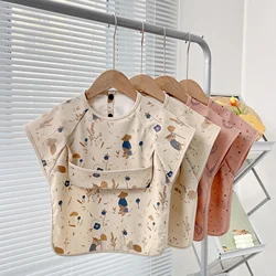 Children Painting Art Smock Waterproof PU Infant Sleeveless Bib Baby Feeding Bib Kids Apron Bibs Newborn reverse dressing