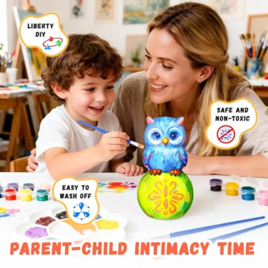 Paint Your Own Lamp Kit, Arts and Crafts for Ages 8-12, DIY Toys Tap Night Light, Arts and Crafts for 4-6, Painting Kit Birthda view 2