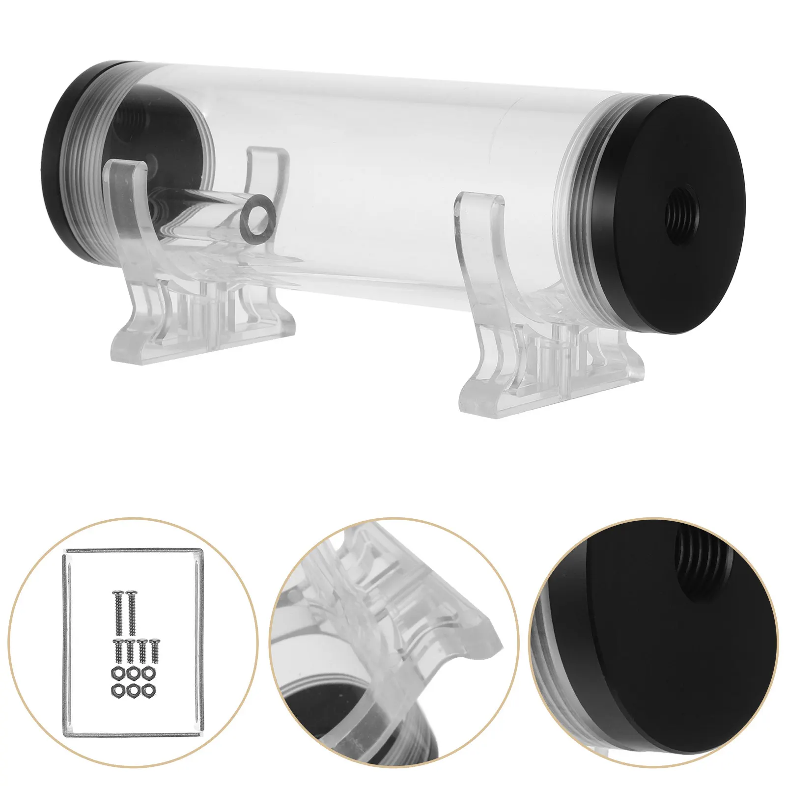 G1 4 Thread Computer Water Cooling Cylindrical Tank 16Cm High Temperature Resistant Reservoir for Pc Case Cooling System