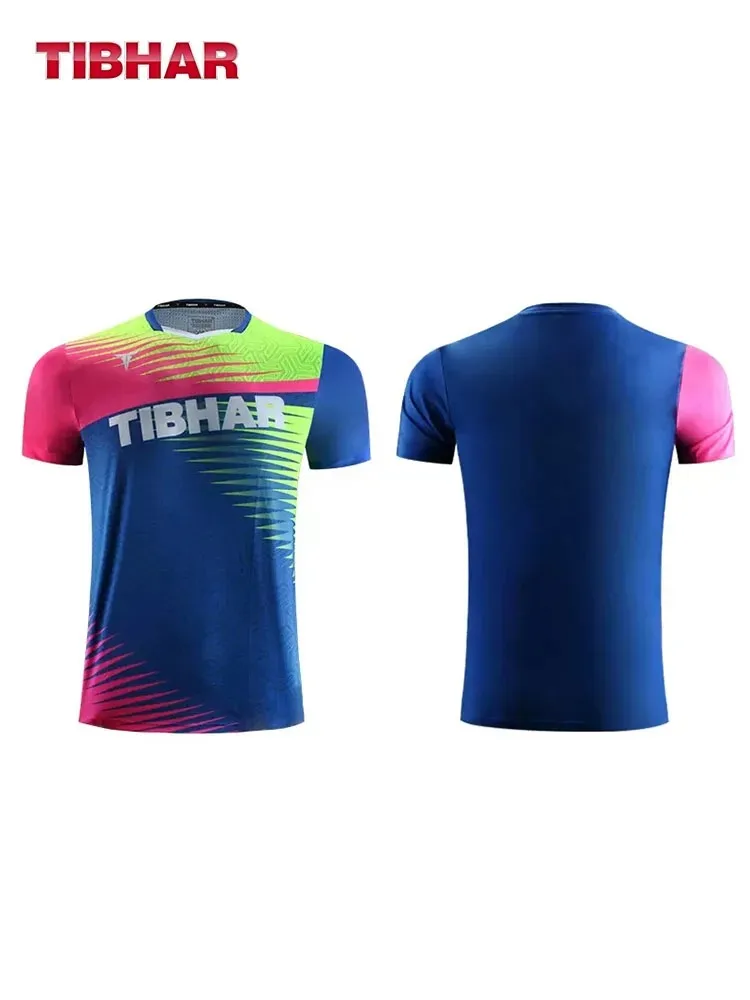 Autêntico tibhar 02305 roupas de tênis de mesa para homens mulheres roupas camiseta camisa de manga curta camisa de ping pong camisas esportivas